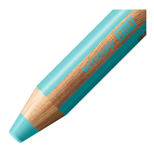Stabilo woody 3 in 1 pastel - multi talent kleurpotloden - etui met 6 kleuren puntenslijper