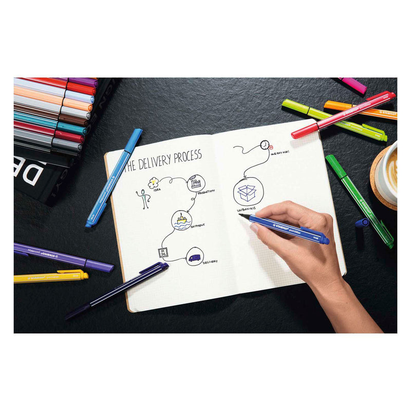 Afbeelding laden in galerijviewer, Stabilo pointmax - hardtip fineliner 0,8 mm - nylon punt - etui met 15 kleuren
