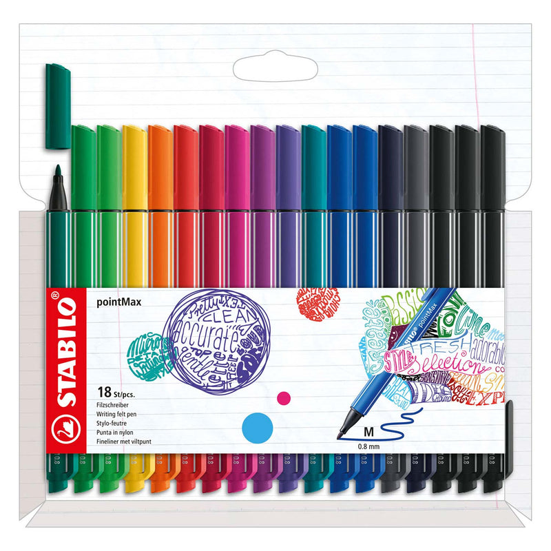 Load image into Gallery viewer, Stabilo pointmax - hardtip fineliner - set met 18 stuks
