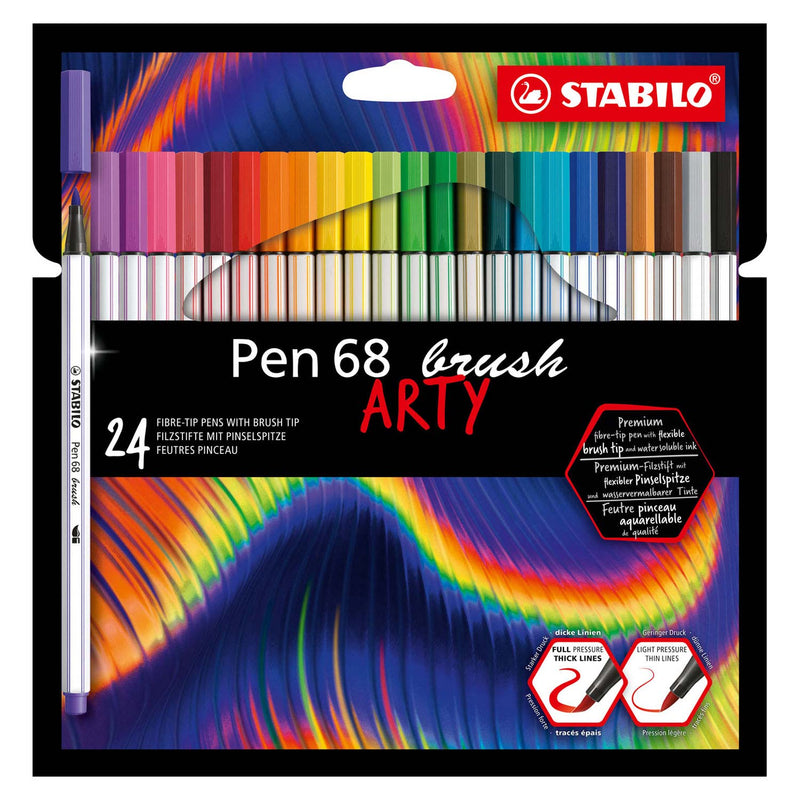 Load image into Gallery viewer, Stabilo pen 68 brush - viltstift - arty - set met 24 stuks
