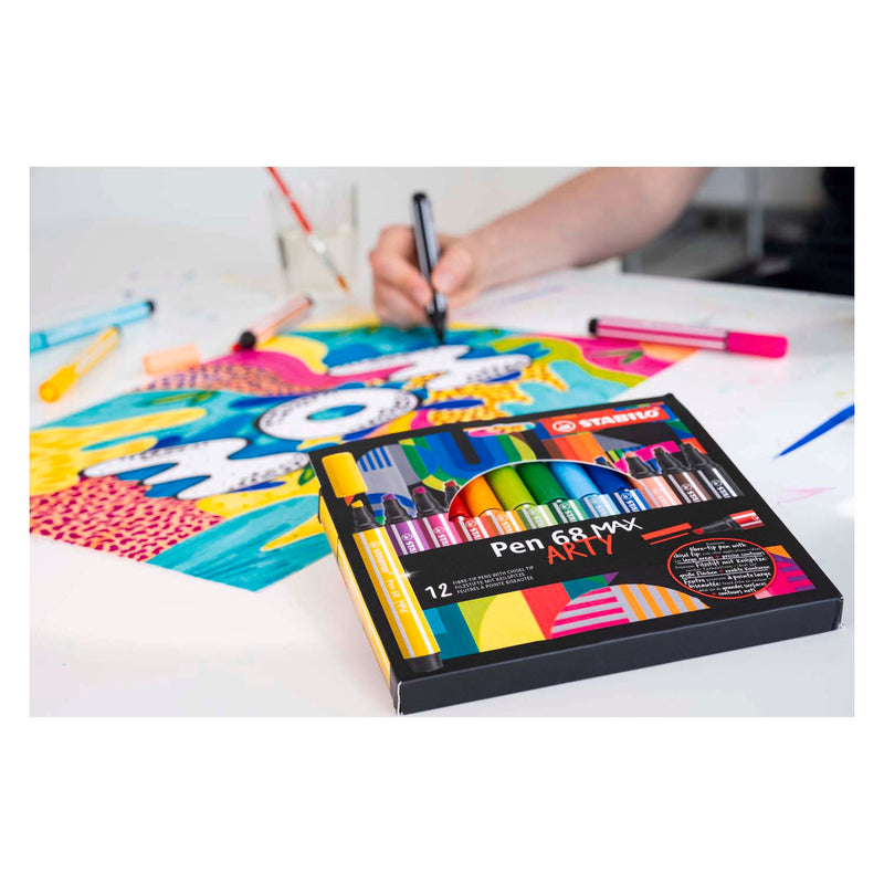 Load image into Gallery viewer, STABILO Pen 68 MAX Viltstift Met Dikke Beitelpunt Heliotrope
