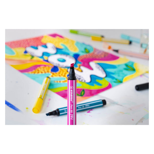 Stabilo pen 68 max arty - viltstift met dikke beitelpunt - set 12 stuks
