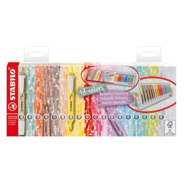 Stabilo swing cool naturecolors bureau set markeerstiften - 18dlg.