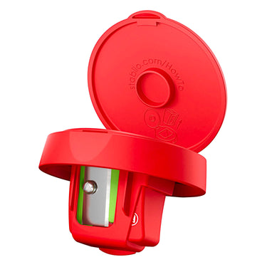 Stabilo woody 3 in 1 puntenslijper - robuuste containerpuntenslijper - voor extra dikke potloden - rood