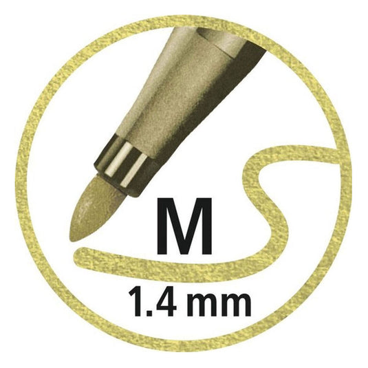 Stabilo pen 68 metallic viltstiften in metalen doos - 8dlg.