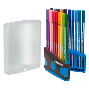 Stabilo pen 68 colorparade viltstiften blauw antraciet - 20dlg.