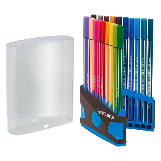 Stabilo pen 68 colorparade viltstiften blauw antraciet - 20dlg.