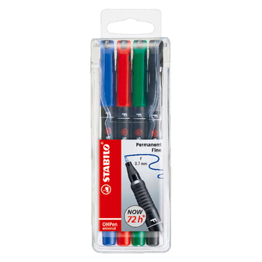 Stabilo ohpen fijn permanente marker in etui - 4dlg.