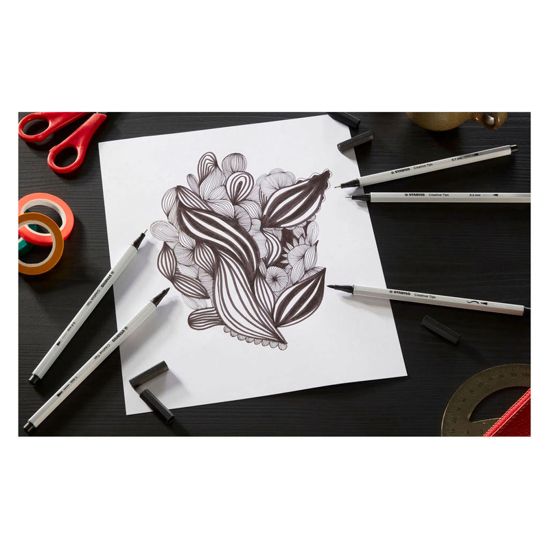 ギャラリービューアに画像をロードする, Stabilo creative tips arty pennen verschillende puntdiktes - 10dlg.
