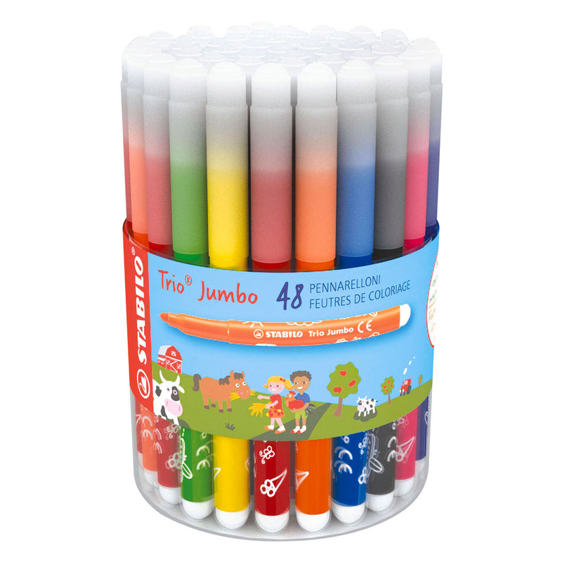 Afbeelding laden in galerijviewer, Stabilo trio jumbo schoolverpakking vilstiften - 48dlg.
