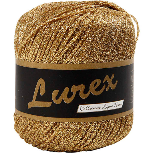 Lurex glitter garen, l: 160 m, goud, 25 gr 1 bol