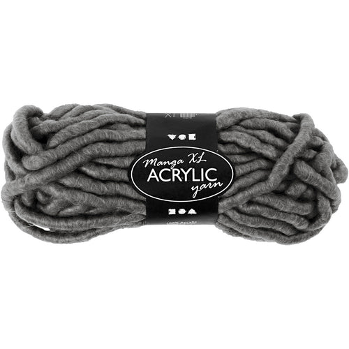 Creativ company xl garen van acryl, l: 17 m, afm manga, grijs, 200 gr 1 bol