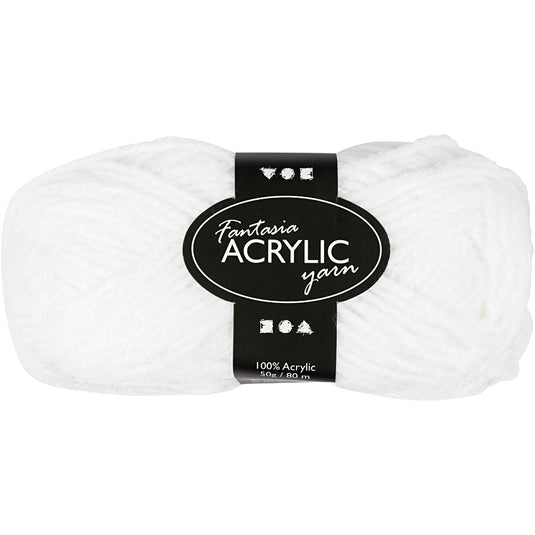 Creativ company acrylgaren, wit, 50gr, 80m