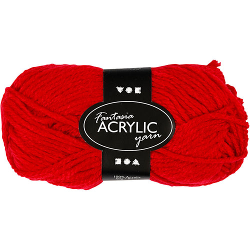 Acrylgaren, Rood, 50gr, 80m