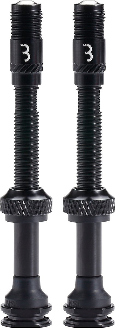Bbb cycling corecap al valve - tubeless ventielset - 300% meer luchtstroom - universele pomp-compatibiliteit - aluminium - 60mm - 2 stuks - zwart - bti-166