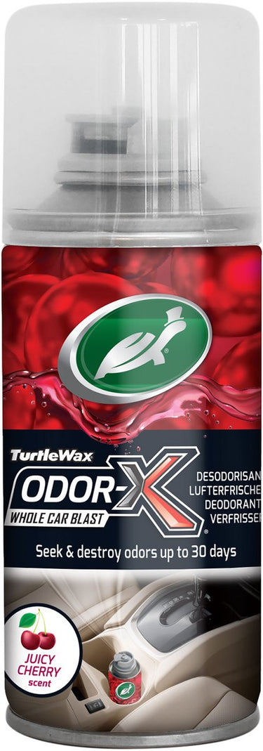 Turtle wax odor-x car blast fogger cherry - alles-in-één geur verwijderaar – voor textiel, tapijt, hemelbekleding en ventilatiesystemen - pakt diep geabsorbeerde geuren aan – met een verfrissende kersengeur - 100ml