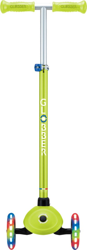 Globber 3-wiel step - primo plus lights lime green - groen - lichtgevende wielen - in hoogte verstelbaar - vanaf 3 tot 9 jaar