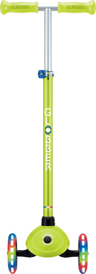 Globber 3-wiel step - primo plus lights lime green - groen - lichtgevende wielen - in hoogte verstelbaar - vanaf 3 tot 9 jaar