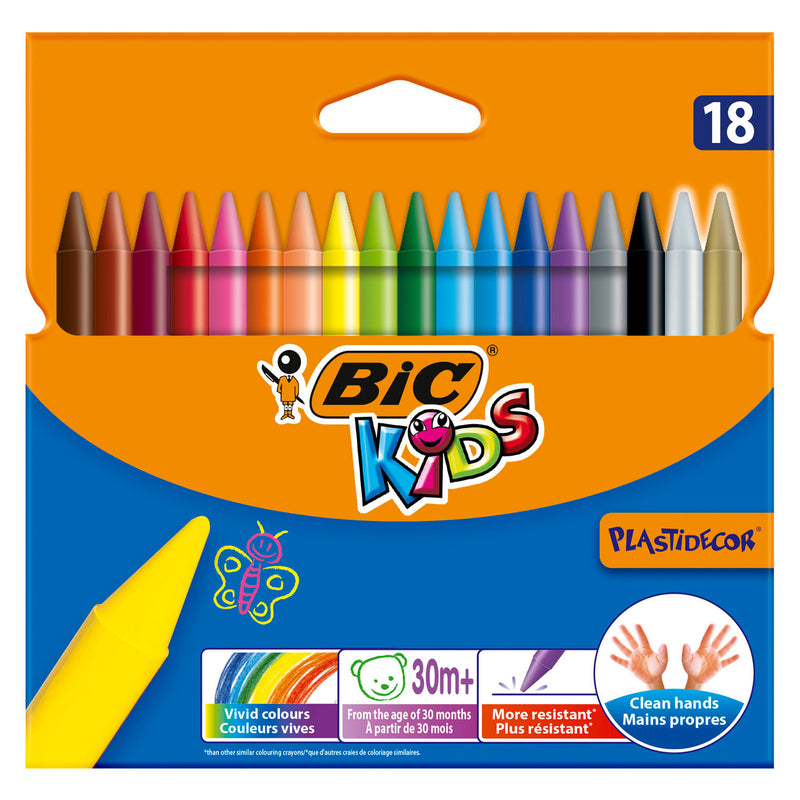 Afbeelding laden in galerijviewer, Bic kids plastidecor kleurkrijt, 18st.
