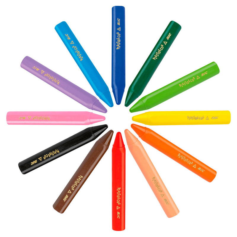 ギャラリービューアに画像をロードする, Bic kids plastidecor triangle kleurkrijt, 12st.
