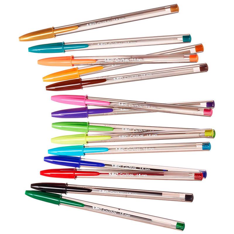 Afbeelding laden in galerijviewer, Bic cristal multicolour balpennen brede punt (1.6 mm) - verschillende kleuren - pak van 15 stuks
