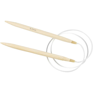 Creativ company creotime rondbreinaalden bamboe 8 mm 80 cm