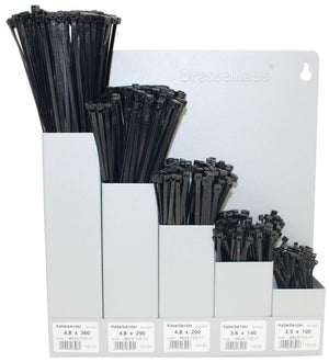 Dresselhaus assortiment kabelbinders cable harness wall shelf black 5-fold,car