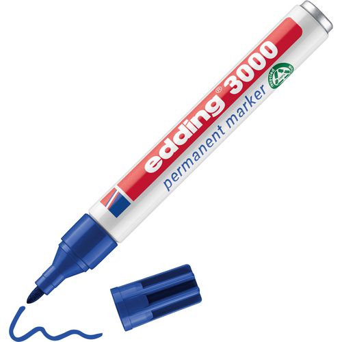 Permanente marker edding 3000 1,5 - 3mm blauw
