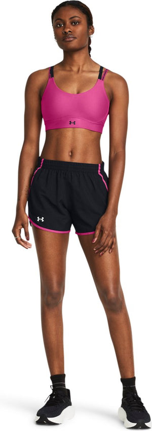 Under armour ua fly by 3'' shorts-blk dames sportbroek - zwart - reflecterend