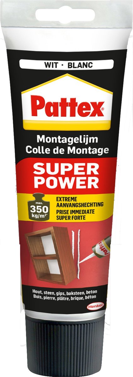 Laden Sie das Bild in Galerie -Viewer, Pattex super power waterbased 250 g tube | binnen buiten gebruik | universeel te gebruik voor alle materialen | extreem sterke montage lijm | montagelijm voor alle doeleinden!
