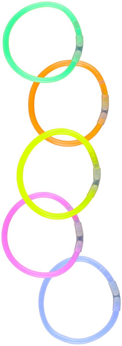 Afbeelding laden in galerijviewer, Eddy toys glow in the dark glow armband 5 stuks - glow armband met 5x connectors - glow armband voor donker - glow armband set assorti kleuren
