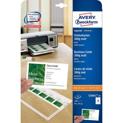 Abi visitekaartjes avery zweckform wit mat