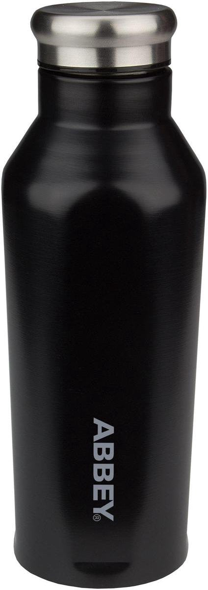 Abbey camp drinkfles - dubbelwandig - 350 ml - zwart - roestvrijstaal