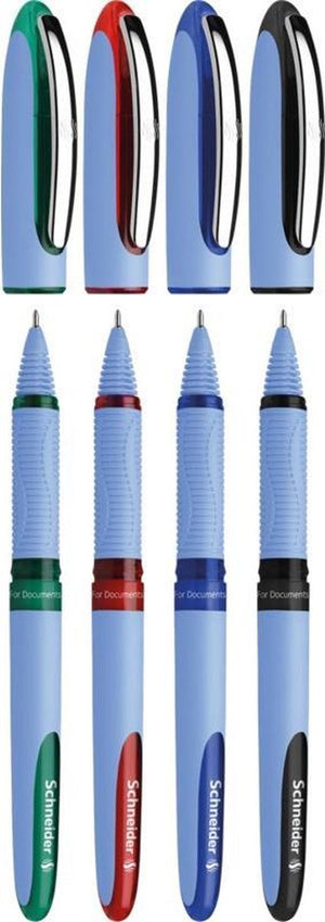 Schneider schrijfwaren schneider rollerball - one hybrid n - naaldpunt - 0,5mm - 4 stuks assorti kleuren - s-183594