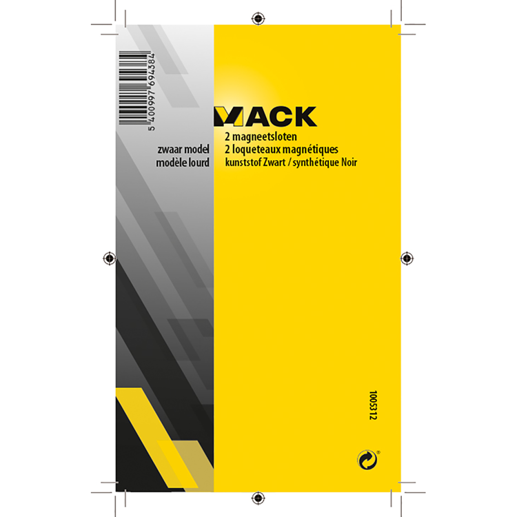 ギャラリービューアに画像をロードする, Mack 1005312 - 2 magneetsloten, zwaar model, kunststof zwart | 10 stuks
