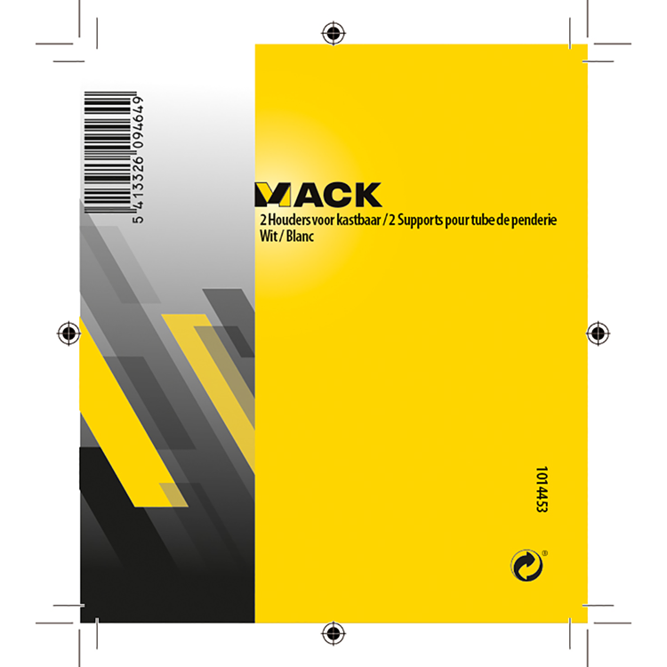 Afbeelding laden in galerijviewer, Mack 1014453 - 2 houders voor kastbaar wit | 5 stuks
