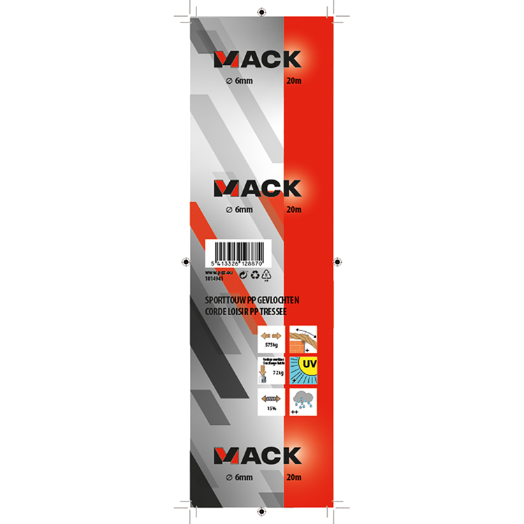 Afbeelding laden in galerijviewer, Mack 1014941 - sporttouw pp gevlochten streng6mm 20m | 5 stuks
