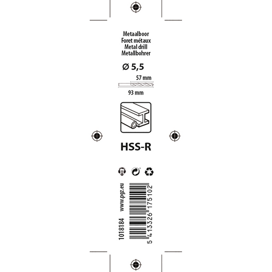 Mack 1018184 - universeelboor hss r ø 5,5 x 93 mm | 5 stuks