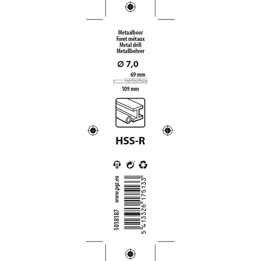 Mack 1018187 - universeelboor hss r ø 7,0 x 109 mm | 5 stuks