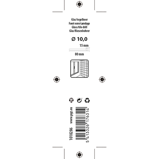 Mack 1018286 - glas- tegelboor ø 10,0 x 80 mm | 5 stuks