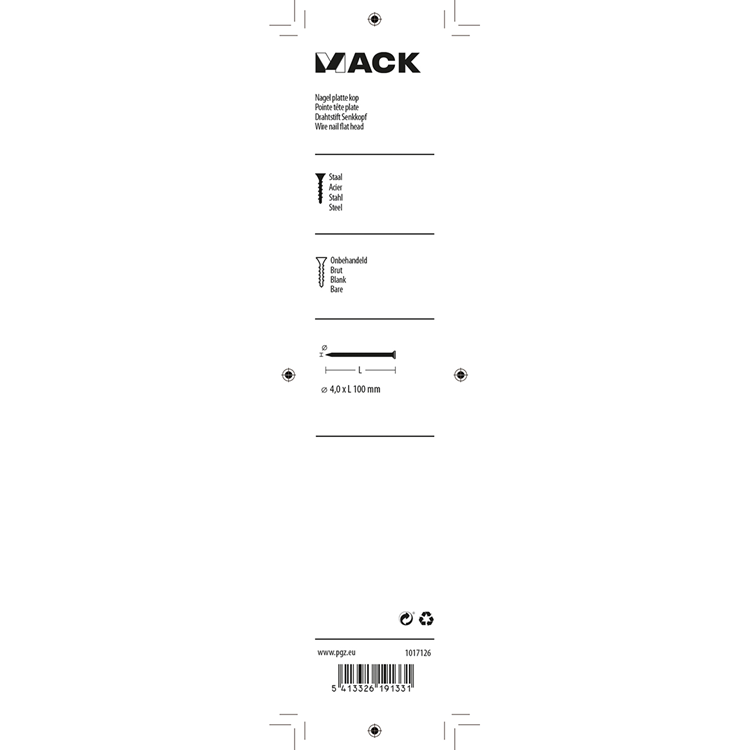 Afbeelding laden in galerijviewer, Mack 1017126 - nagel platte kop 180 gr 4,0 x 100 mm | 10 stuks
