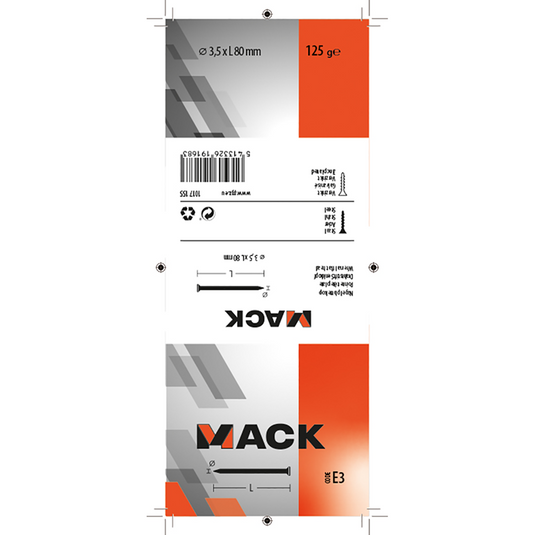 Mack 1017155 - nagel platte kop staal verzinkt 125 gr 3,5 x 80 mm | 5 stuks