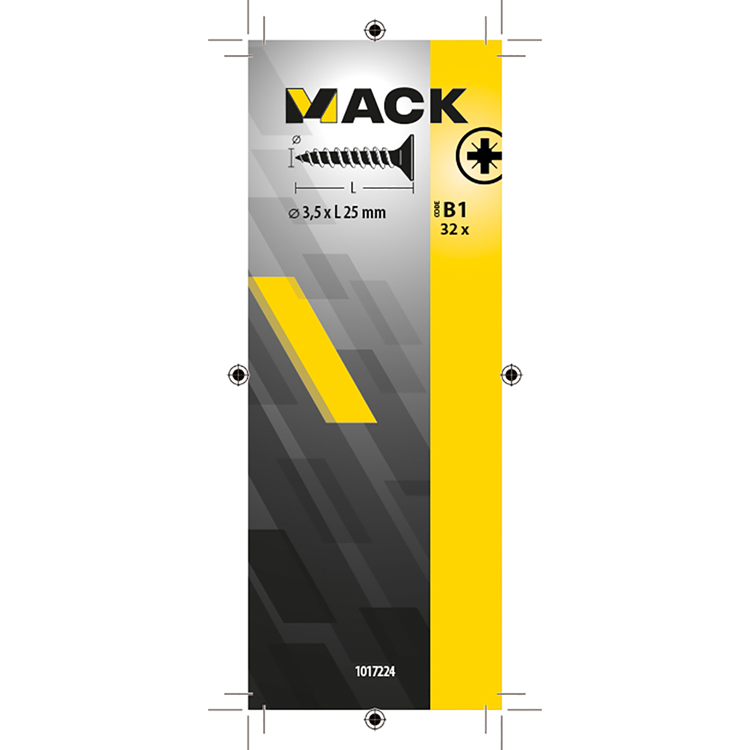 Afbeelding laden in galerijviewer, Mack 1017224 - spaanplaatschroef vz kop geelverz.32 st 3,5 x 25 mm | 10 stuks
