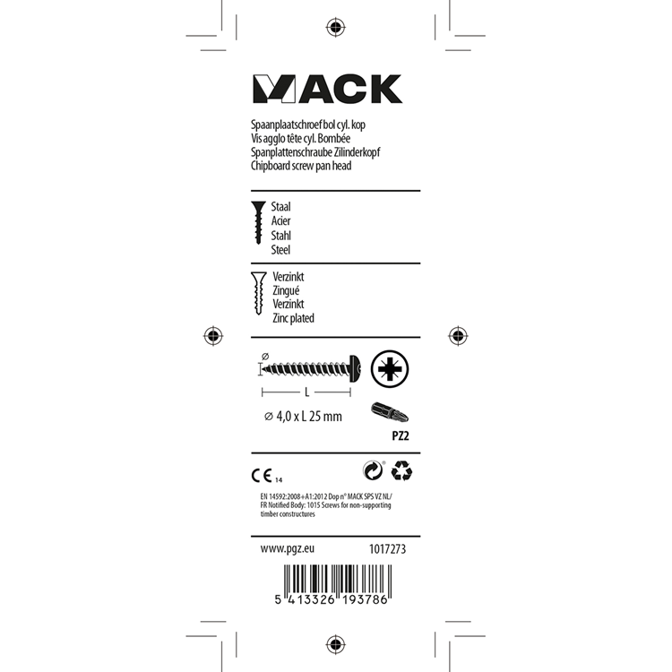 Afbeelding laden in galerijviewer, Mack 1017273 - spaanplaatschroef cylkop geelverz.25 st 4,0 x 25 mm | 10 stuks
