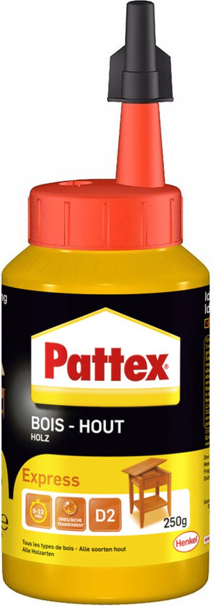 Afbeelding laden in galerijviewer, Pattex houtlijm express 250 g | sneldrogende houtlijm voor alle klussen | houtlijmen voor sterke hechting.
