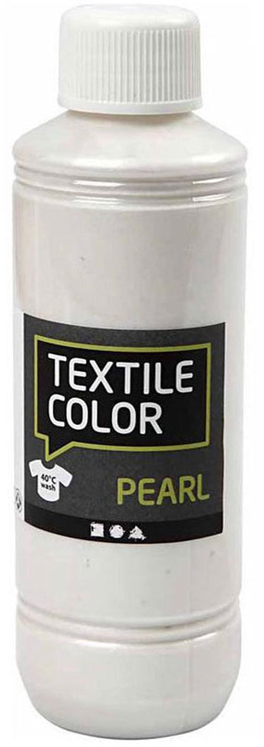 Creativ company textile color dekkende textielverf - base parelmoer, 250ml