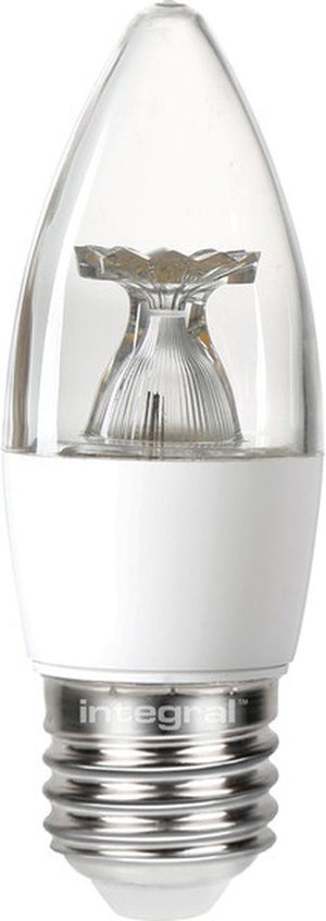 Integral led - kaarslamp - e27 - 4,9 watt - 2700k - 470 lumen - clear cover - niet dimbaar