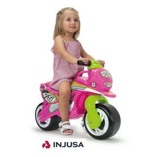 Injusa loopfiets motor tornado roze