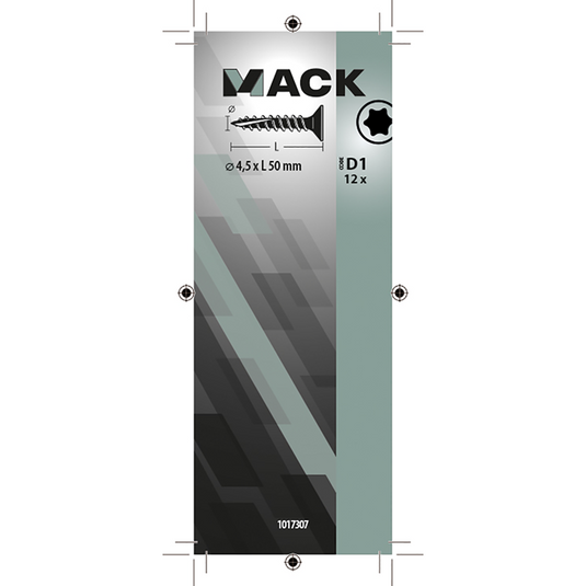 Mack 1017307 - spaanplschr.vzkop-zelfb. geelverz.12 st 4,5 x 50 mm | 10 stuks
