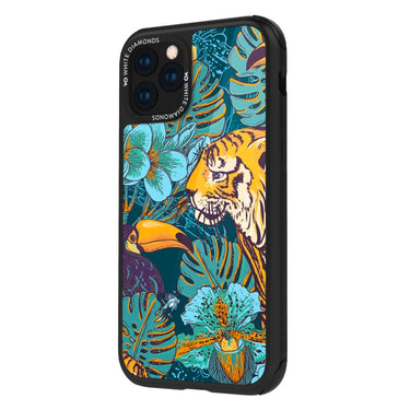 White diamonds cover jungle tiger iphone 11